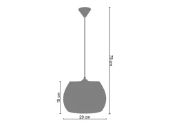 Suspensión TOSEL ,metal,Negro ,A78xD 29xP29cm