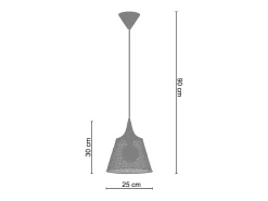 Suspensión TOSEL ,metal,Negro ,A90xD25xP25cm