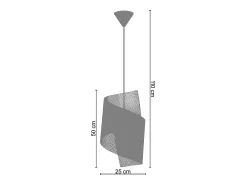 Suspensión TOSEL ,metal,Negro ,A110xD 25xP25cm