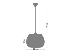 Suspensión TOSEL ,metal,Negro ,A70xD31xP31cm