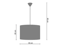 Suspensión TOSEL ,metal.-,Rojo,A80xD30xP30 cm