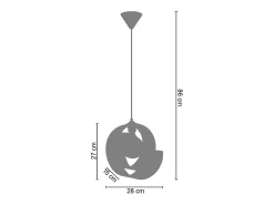 Suspensión TOSEL ,metal,Rosa ,A86xD 28x P 28cm