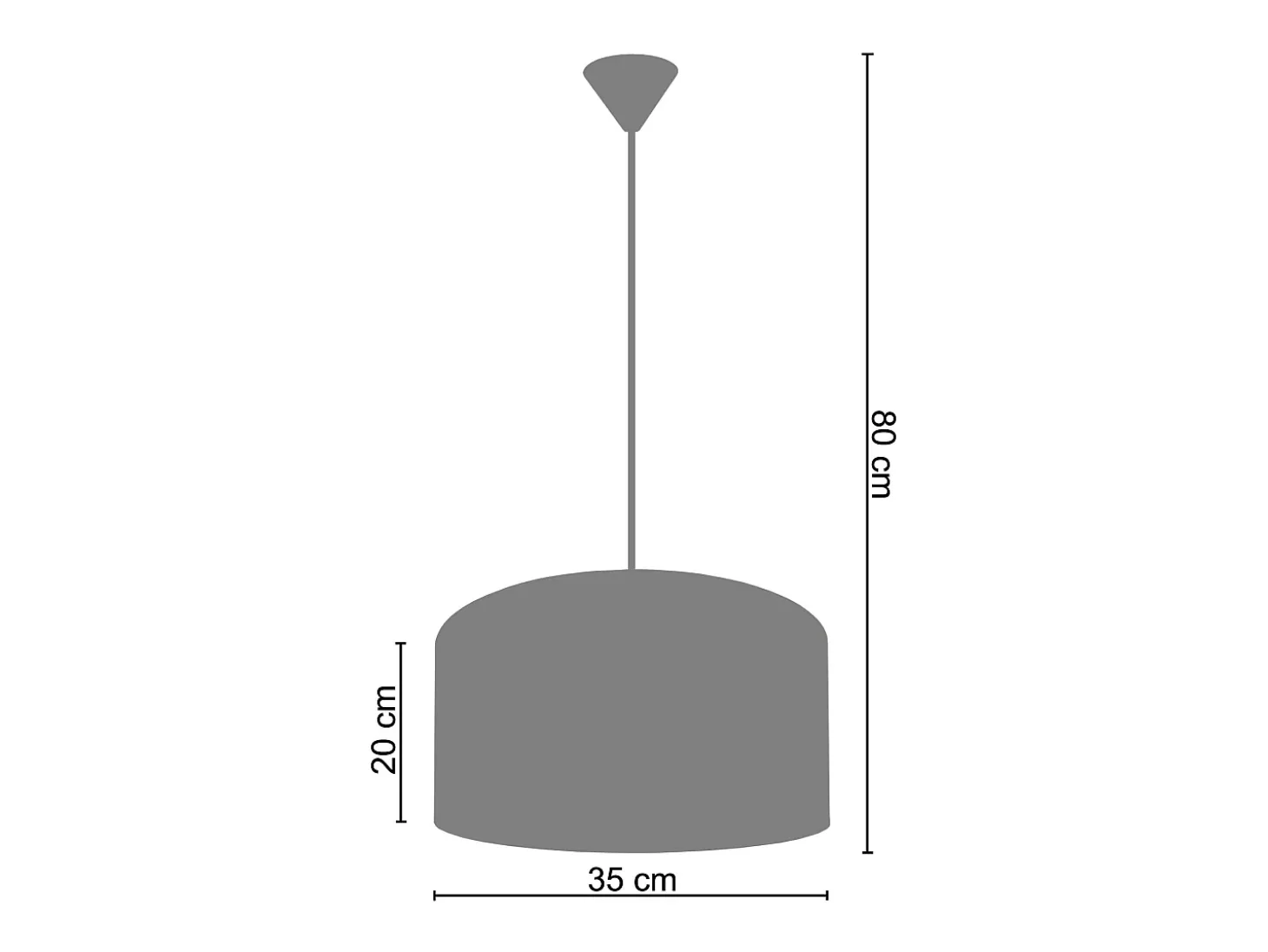 Suspensión TOSEL ,tela ,Negro ,A80xD35xP35 cm