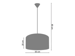 Suspensión TOSEL ,tela,Negro,A80xD35xP35cm