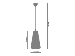Suspensión TOSEL ,vidrio,Aluminio ,A94x D25xP25cm