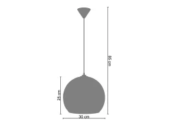 Suspensión TOSEL ,vidrio,Aluminio ,A 85xD30xP30cm