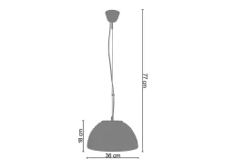 Suspensión TOSEL ,vidrio,Aluminio,A77xD 36xP36cm