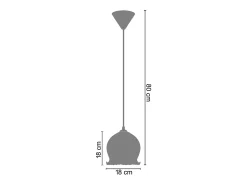 Suspensión TOSEL ,vidrio,Azul ,A80x D 18xP18cm