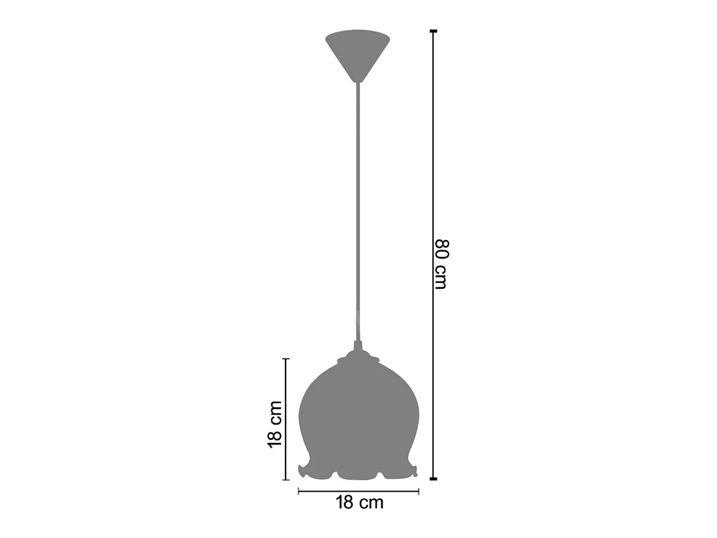Suspensión TOSEL ,vidrio,Azul , A80xD18xP18cm