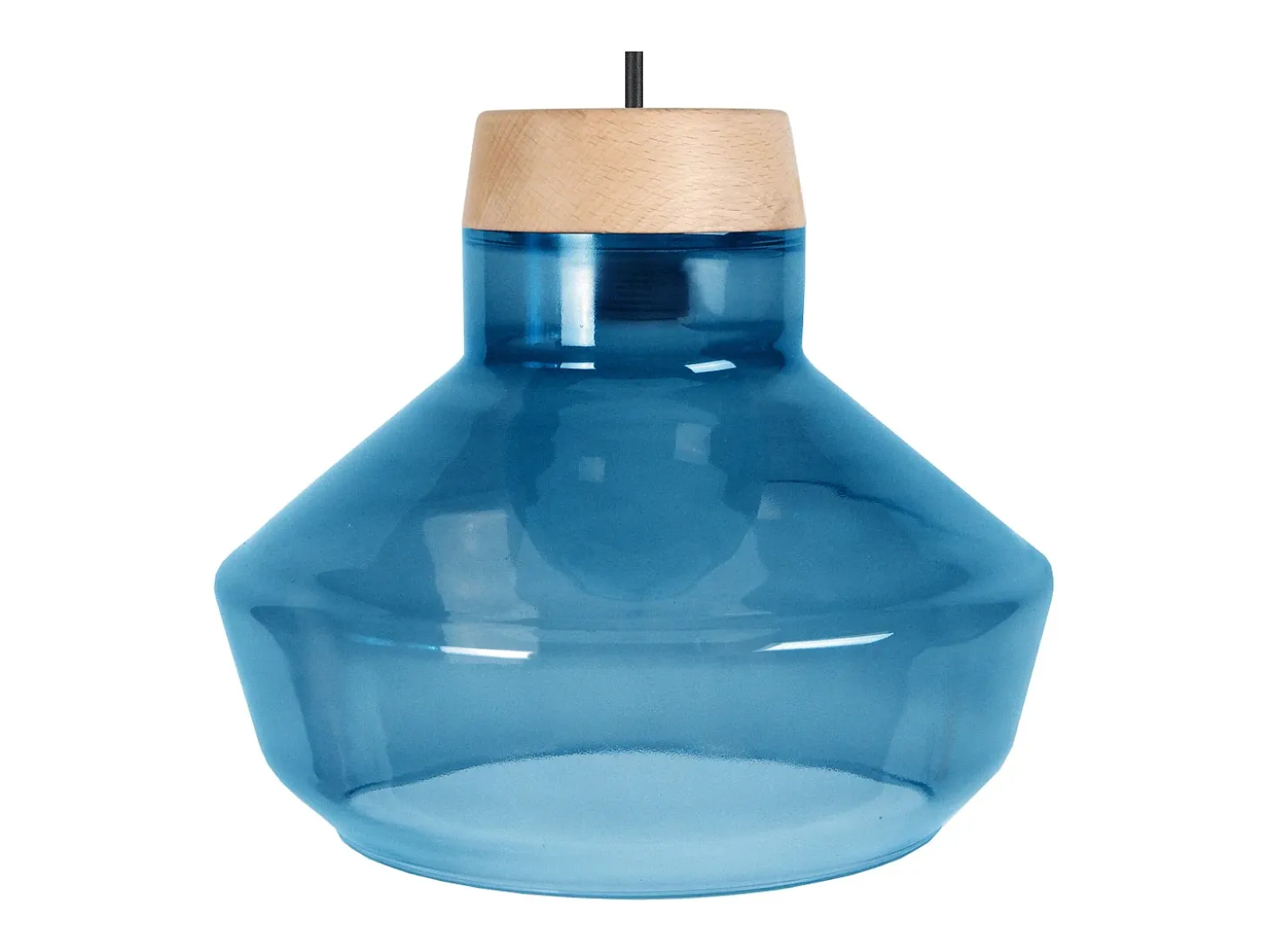 Suspensión TOSEL ,vidrio,Azul ,A84xD30x P 30cm
