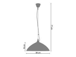 Suspensión TOSEL ,vidrio,Beige,A77x D38xP38cm