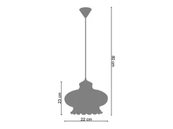 Suspensión TOSEL ,vidrio,Blanco ,A80xD17,5xP 17,5cm