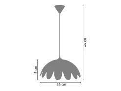 Suspensión TOSEL ,vidrio,Blanco,A 80xD35xP35cm