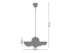 Suspensión TOSEL ,vidrio,,Blanco,A90xD30xP30cm