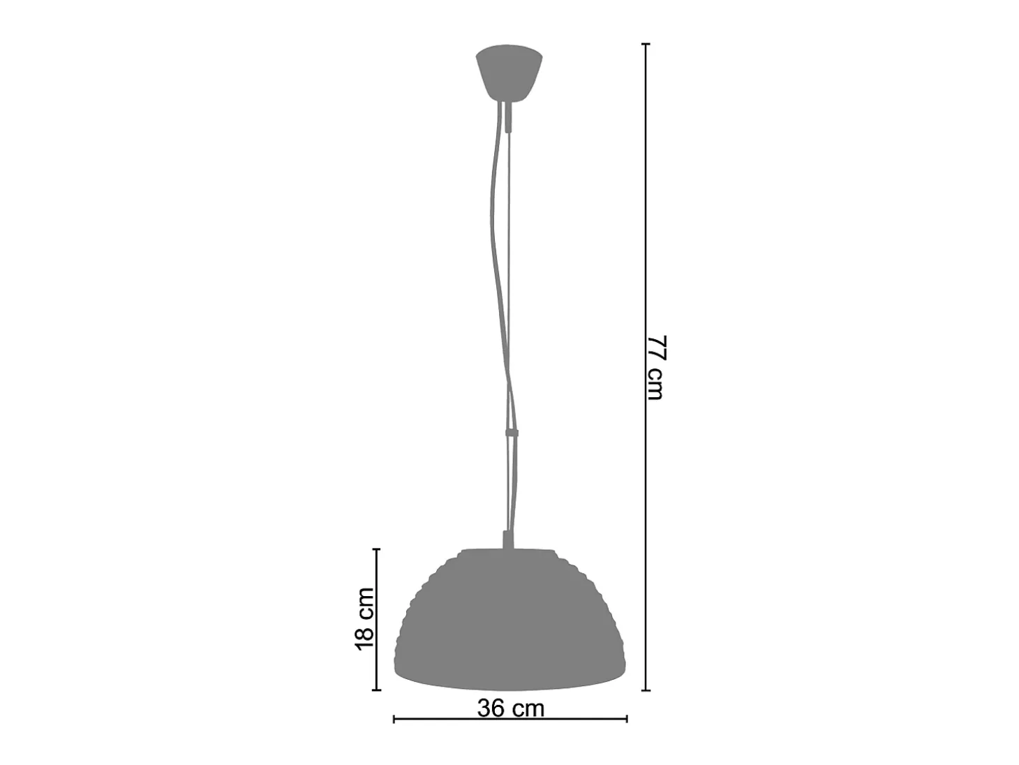 Suspensión TOSEL ,vidrio,Blanco,A77xD36xP36cm