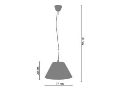 Suspensión TOSEL ,vidrio,Bronce , A 80xD37x P 37cm