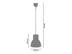 Suspensión TOSEL ,vidrio,Bronce , A 85xD25xP25cm