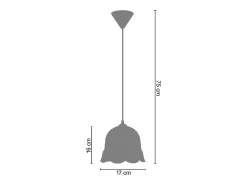 Suspensión TOSEL ,vidrio,Gris ,A80xD17xP17cm