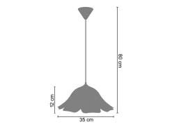 Suspensión TOSEL ,vidrio,Gris ,A80xD35xP35cm