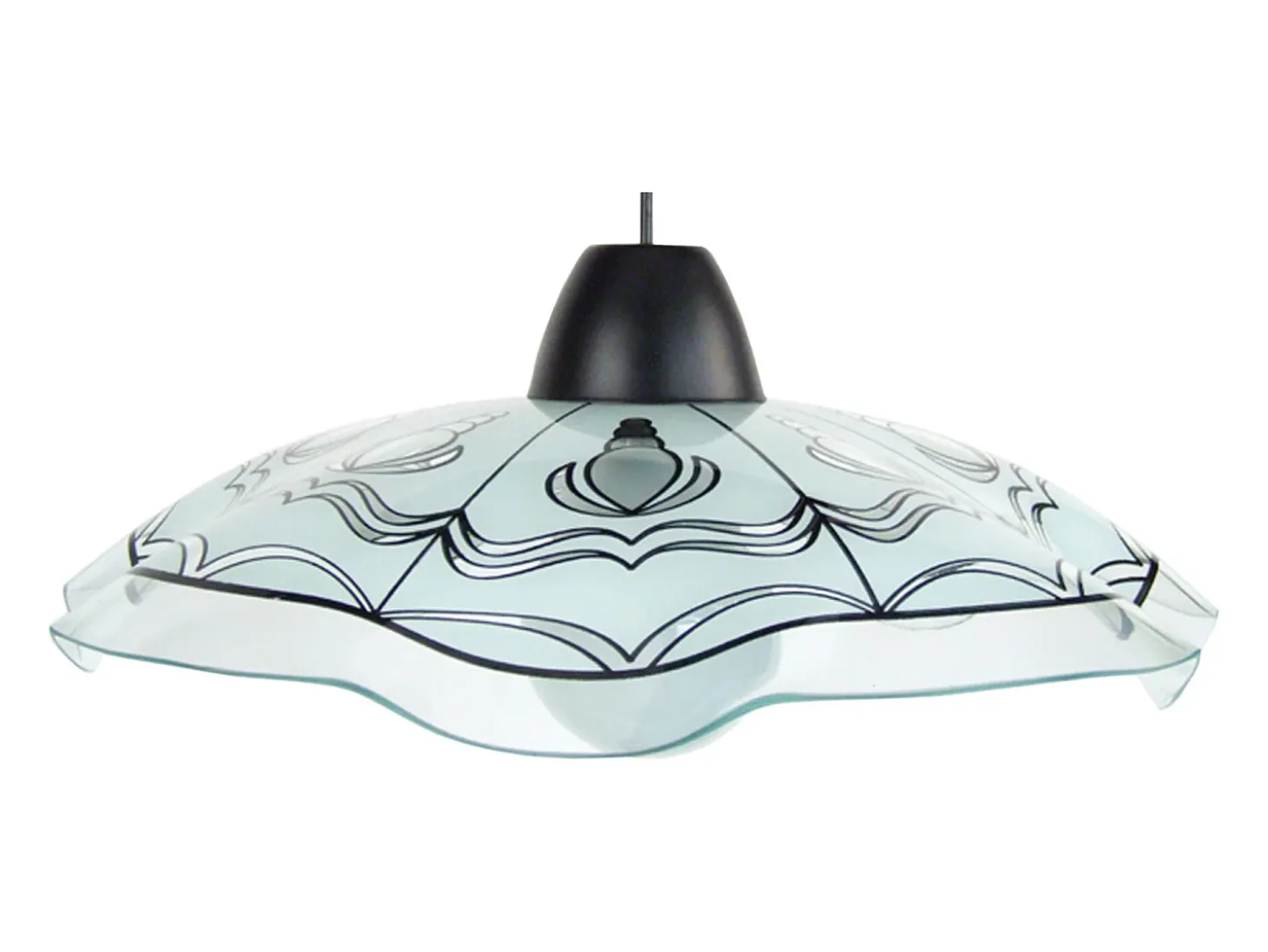 Suspensión TOSEL ,vidrio,Gris , A74xD45xP 45cm
