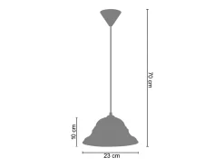 Suspensión TOSEL ,vidrio,Gris ,A70xD23xP23cm