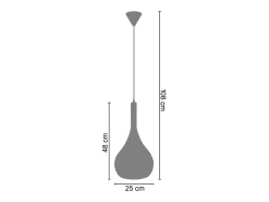 Suspensión TOSEL ,vidrio,Negro ,A108xD25xP25cm