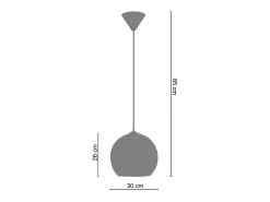 Suspensión TOSEL ,vidrio,Negro,A 85xD 30x P 30cm