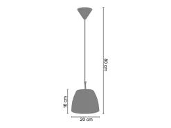 Suspensión TOSEL ,vidrio,Negro ,A80xD20x P20cm