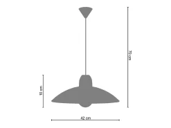 Suspensión TOSEL ,vidrio,Negro , A70xD42xP42cm