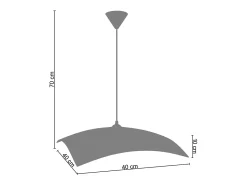 Suspensión TOSEL ,vidrio,Negro,A60xD25xP25cm