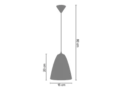 Suspensión TOSEL ,vidrio,Rojo,A80xD15xP15cm