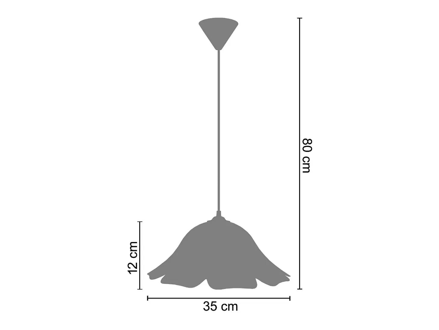 Suspensión TOSEL ,vidrio,Rosa ,A80xD35x P35cm