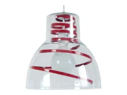 Suspensión TOSEL ,vidrio-,Rojo,A90xD30xP30cm