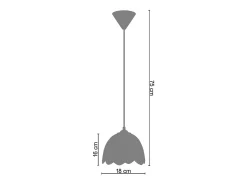 Suspensión TOSEL ,vidrio,Rojo,A75xD18xP 18cm