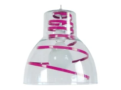 Suspensión TOSEL ,vidrio,Rosa ,A90xD 30xP30cm