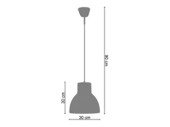 Suspensión TOSEL ,vidrio,Rosa ,A90xD 30xP30cm