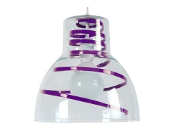 Suspensión TOSEL ,vidrio,violeta ,A90xD30xP30cm