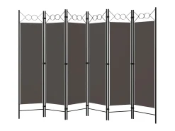 Tabique divisorio antracita de 6 paneles 240x180 cm