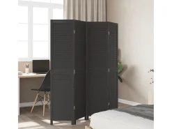 Tabique divisorio de 4 paneles en madera maciza de paulownia negra