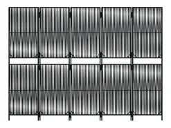 Tabique divisorio de 5 paneles de mimbre de resina negra