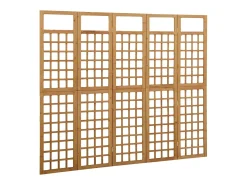 Tabique divisorio de 5 paneles/celosía de madera maciza de abeto