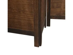 Tabique divisorio de 4 paneles de paulownia maciza en color marrón oscuro