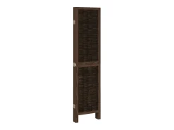 Tabique divisorio de 5 paneles en marrón oscuro fabricado en paulownia maciza