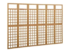 Tabique divisorio de 6 paneles/celosía de madera maciza de abeto