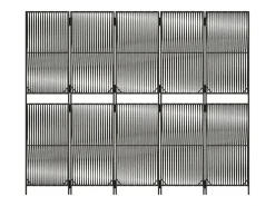 Tabique divisorio de 5 paneles de mimbre de resina gris