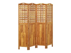 Tabique divisorio de 4 paneles 162x2x180 cm Madera de acacia