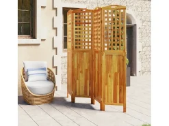Tabique divisorio de 4 paneles 162x2x180 cm Madera de acacia
