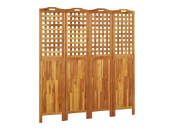 Tabique divisorio de 4 paneles 162x2x180 cm Madera de acacia