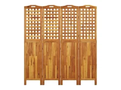 Tabique divisorio de 4 paneles 162x2x180 cm Madera de acacia
