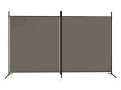 Tabique divisorio de 2 paneles Antracita 348x180 cm Tejido